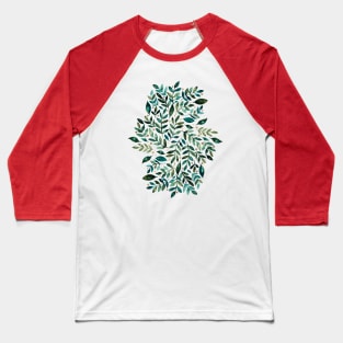 Seasonal branches and berries -  teal and gold Baseball T-Shirt